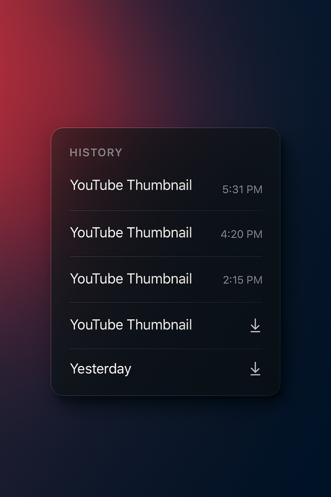 Downloaded Thumbnail History